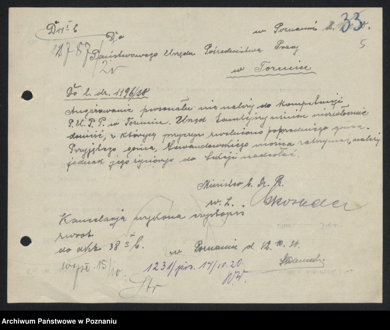 Obraz 7 z jednostki "[Sprawy osobowe urzędu Pośrednictwa Pracy w Chełmży]"