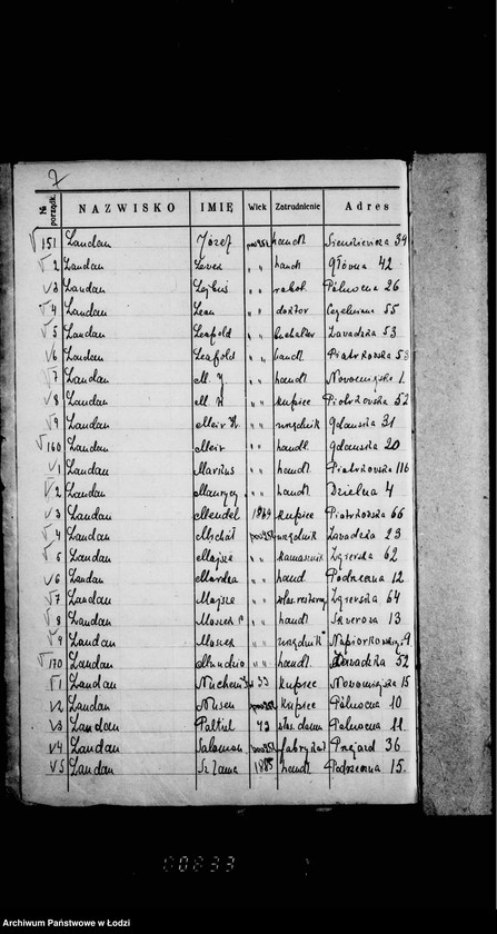 Obraz 12 z jednostki "Lista wyborców Gminy Wyznaniowej Żydowskiej w Łodzi 1924 r. lit. L"