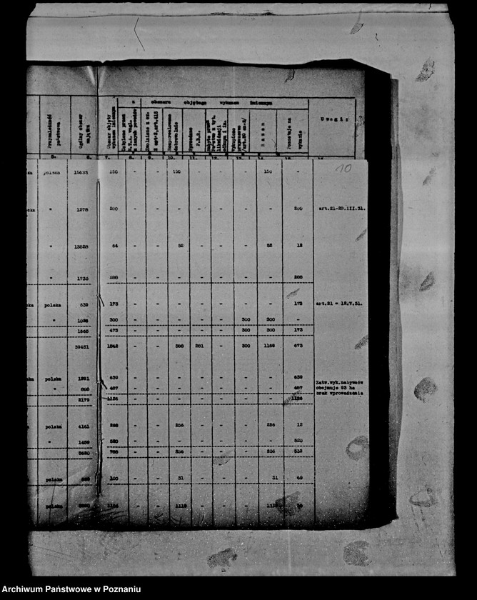 Obraz 14 z jednostki "Wykaz imienny nieruchomości podlegających wykupowi na cele reformy rolnej"