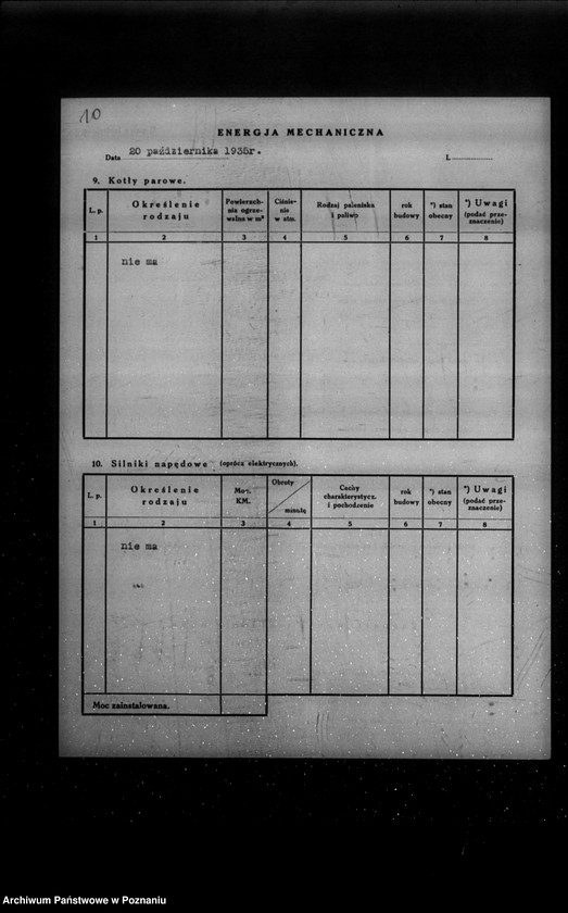 Obraz 14 z jednostki "Kwestionariusz Gazowni Miejskiej w Jutrosinie powiat rawicki"