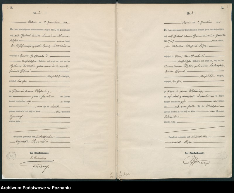 Obraz 4 z jednostki "Księga miejscowa urodzeń tom I [Rejestr główny urodzeń]"