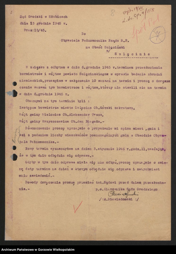 Obraz 10 z jednostki "Przestępczość polityczna (w tym sprawozdania obozu koncentracyjnego w Słońsku)"