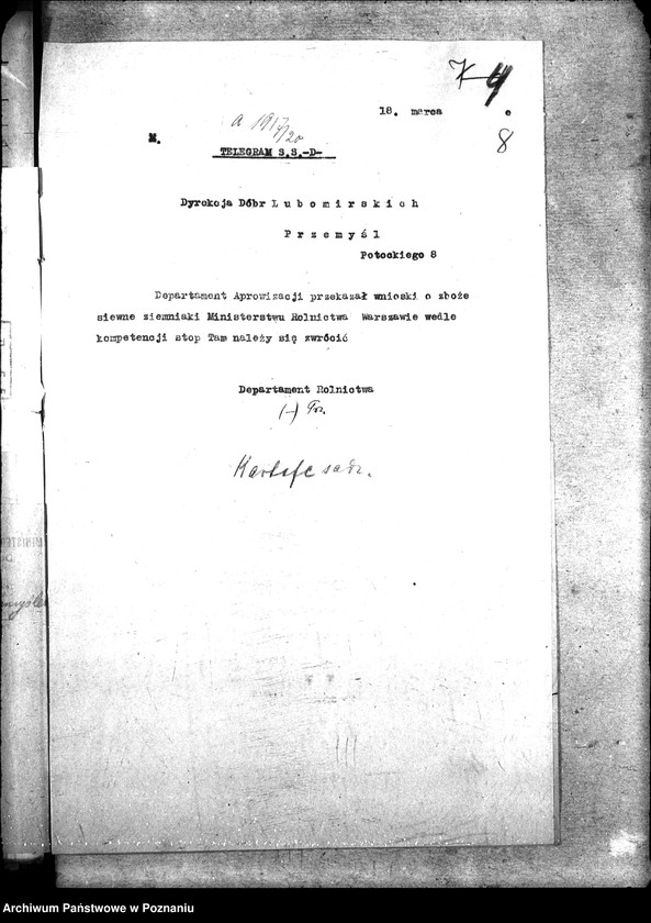 Obraz 12 z jednostki "Sprawy szczegółowo-administracyjne Sadzonki"