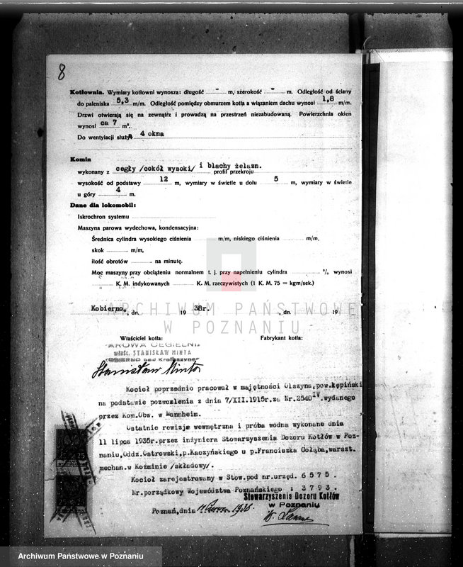 Obraz 12 z jednostki "/Cegielnia w Kobiernie, pow. krotoszyński, własność St. Minta nr 6579/"