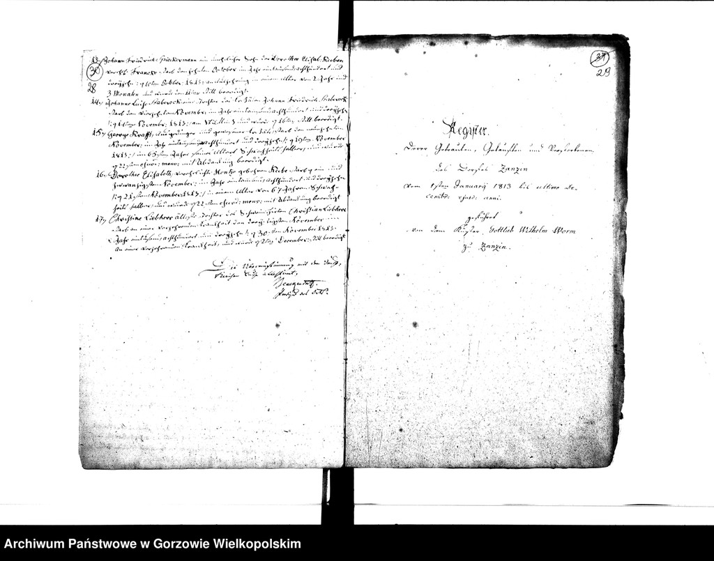 image.from.unit.number "Duplikate der Kirchenbücher von der Parochie Beyersdorf: Beyersdorf (Baczyna), Zanzin (Santocko), Loppow (Łupowo), Neuendorf (Chróścik)"