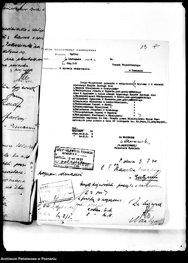 Obraz 17 z jednostki "Doręczenia odznaczeń /m.in. wykazy odznaczonych/"