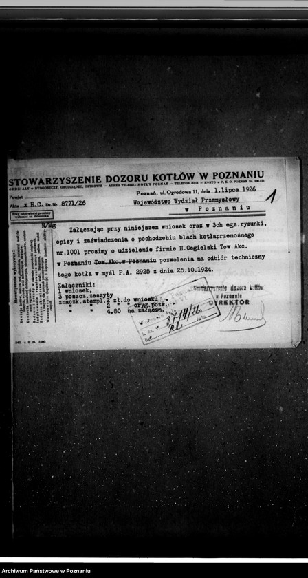 Obraz 5 z jednostki "Elektrownia Fundacji Sułkowskich w Rydzynie, pow. leszczyński nr woj. kotła 6124"