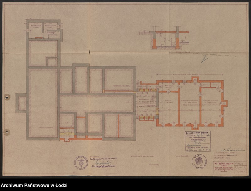 Obraz 8 z jednostki "Szkice budynków SS Unterführerschule przy ulicy Szczecińskiej w Łodzi"
