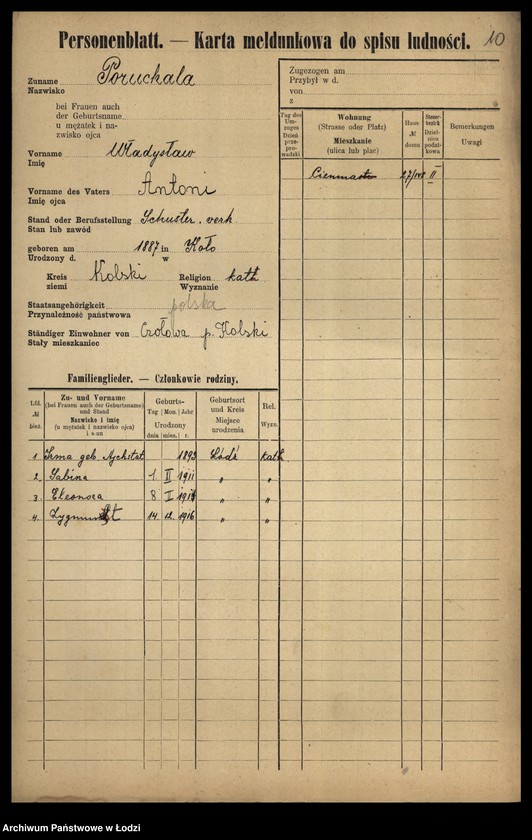Obraz 12 z jednostki "[Spis ludności Łodzi] Porto-Potocki"
