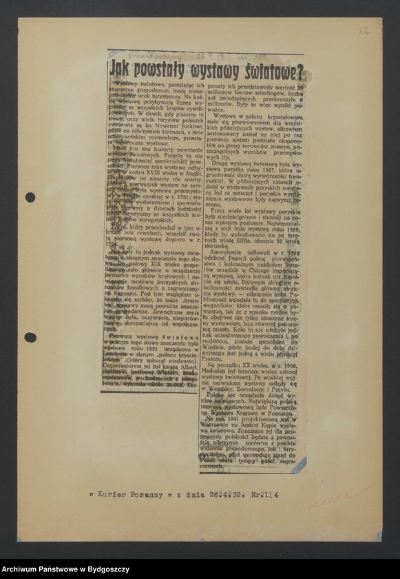 image.from.unit.number "Inne wystawy - wycinki prasowe"