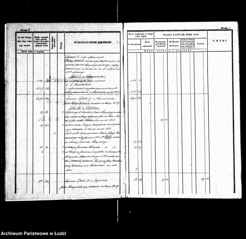 Obraz 9 z jednostki "Rachunek kasy ekonomicznej m. Łodzi za rok 1854"