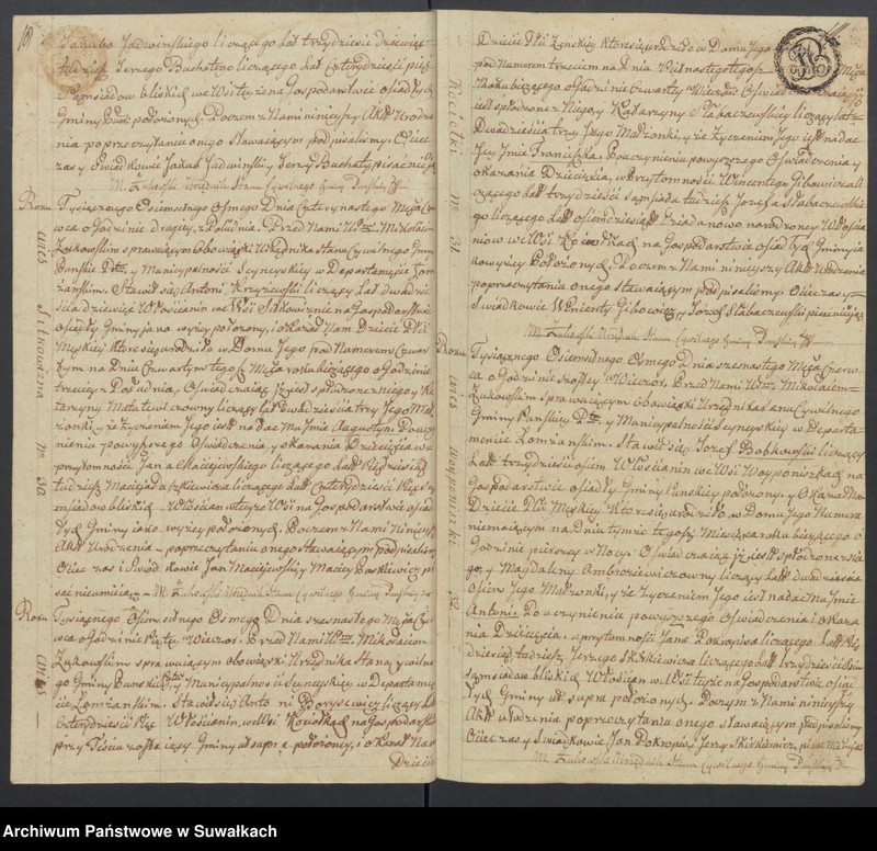 image.from.unit.number "Akta urodzonych gminy puńskiey rok 1808"