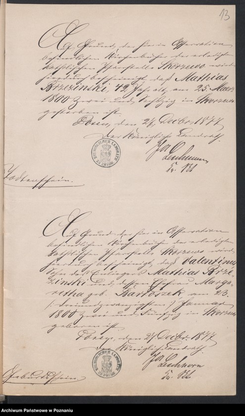 Obraz 15 z jednostki "Acta betreffend die Schrieftstücke nur §§ 28 bis 38,43,45 bis 50,55,65 und 66 der Reichsgesetz vom 6 Januar 1875 zum Heiraths -Register"
