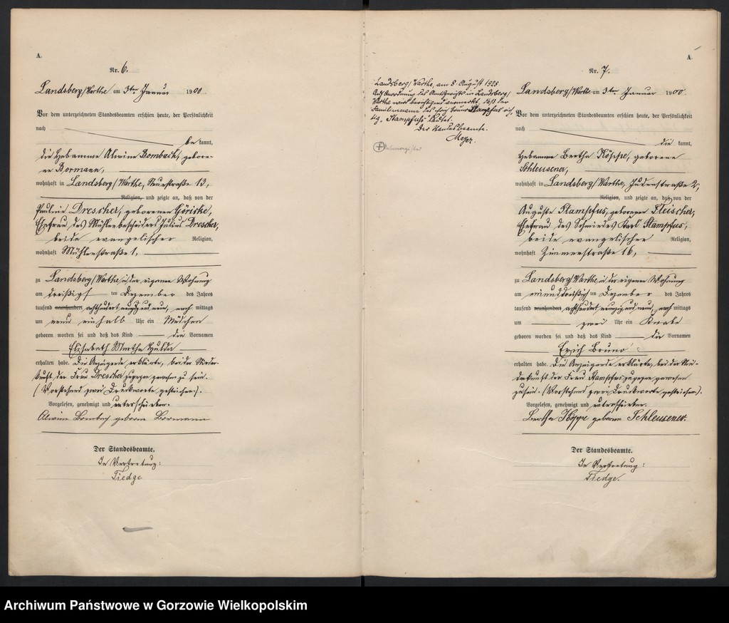 Obraz 7 z jednostki "Geburts Register"