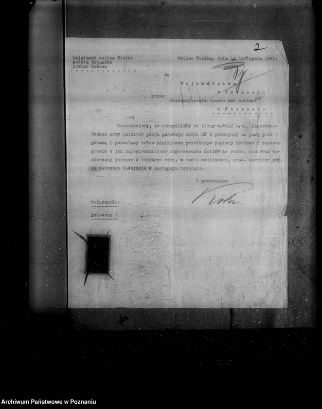 Obraz 6 z jednostki "Gorzelnia rolnicza W. Rohra w Golinie Wielkiej nr woj. kotła 6042"