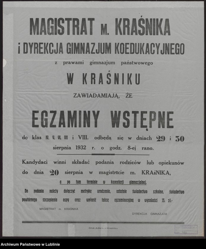 image.from.collection.number "Edukacja i oświata na plakacie, afiszu i druku ulotnym APL"