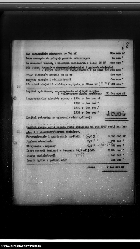 Obraz 11 z jednostki "Podanie o uprawnienia na zakład elektryczny Poznańskiego Związku Elektryfikacyjnego"