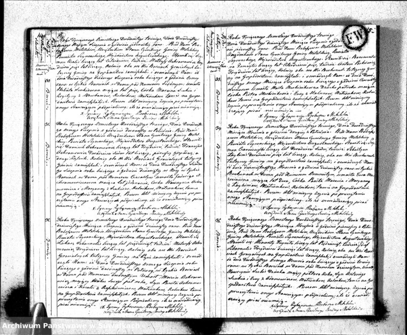 Obraz 10 z jednostki "Księga Aktów Zeyscia Urzędnika Stanu Cywilnego Gminy Metelskiey Pttu Seyneńskiego Woiewództwa Augustowskiego Od dnia 1-o Stycznia Tysiąc Osimset Dwodziestego Trzeciego roku 1823"