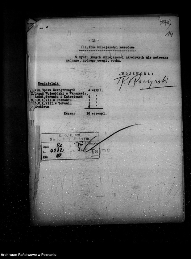 Obraz 18 z jednostki "Sprawozdania miesięczne z życia mniejszości narodowych za miesiące lipiec-grudzień 1932 r."