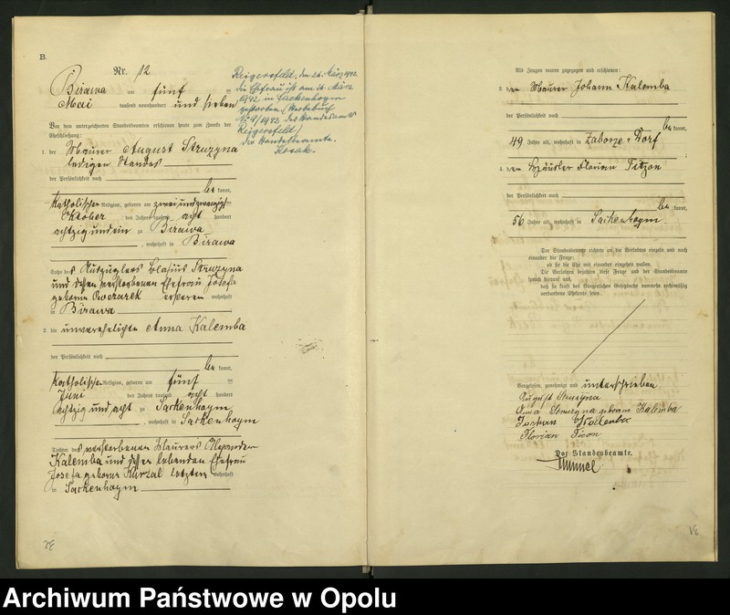 image.from.unit.number "Urząd Stanu Cywilnego Bierawa Księga małżeństw rok 1907-09"