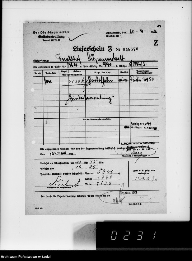 Obraz 18 z jednostki "Lebensmitteleinkauf. Aufträge, [Lieferscheinen und Rechnungen] 17611-17660"