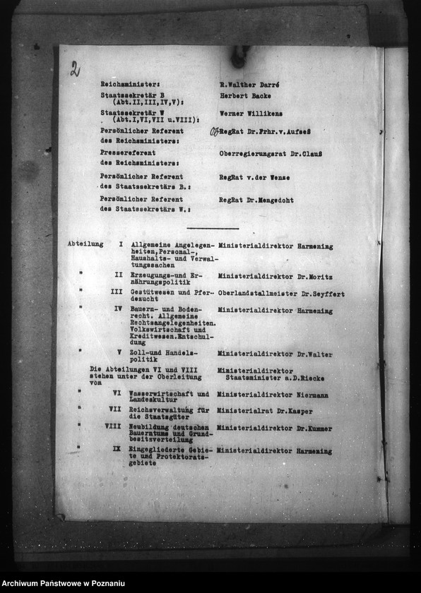 Obraz 5 z jednostki "Geschäftsverteilungsplan des Reichsministerium für Ernährung und Landwirtschaft"