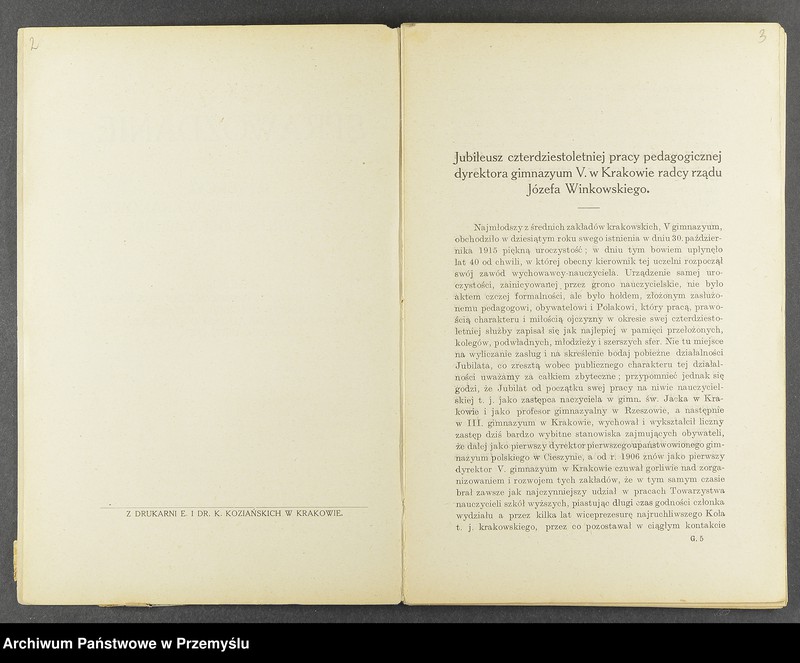 image.from.unit.number "X Sprawozdanie Dyrekcji C.K. Gimnazjum V. w Krakowie za rok szkolny 1915/16"