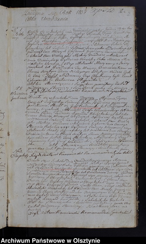 image.from.unit.number "Parafija Grzebska Duplikat Akta Urodzenia, Zeyścia, Zaślubień z Roku 1837-go"