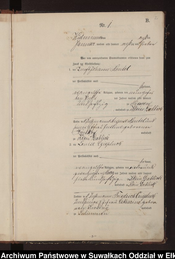 image.from.unit.number "Heiraths-Neben-Register des Preussischen Standes-Amtes Widminnen Kreis Loetzen"