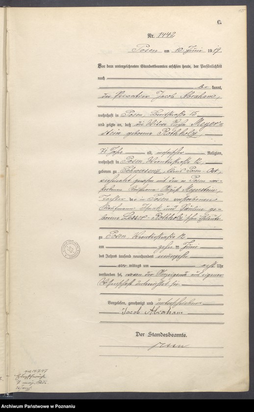 Obraz 17 z jednostki "Księga miejscowa zgonów tom IV [Rejestr główny zgonów]"