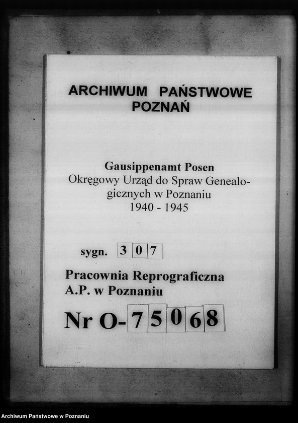 Obraz 1 z jednostki "[Wykaz ksiąg kościelnych parafii ewangelickich i katolickich z powiatów: Oborniki, Szmotuły, Czarnków]"