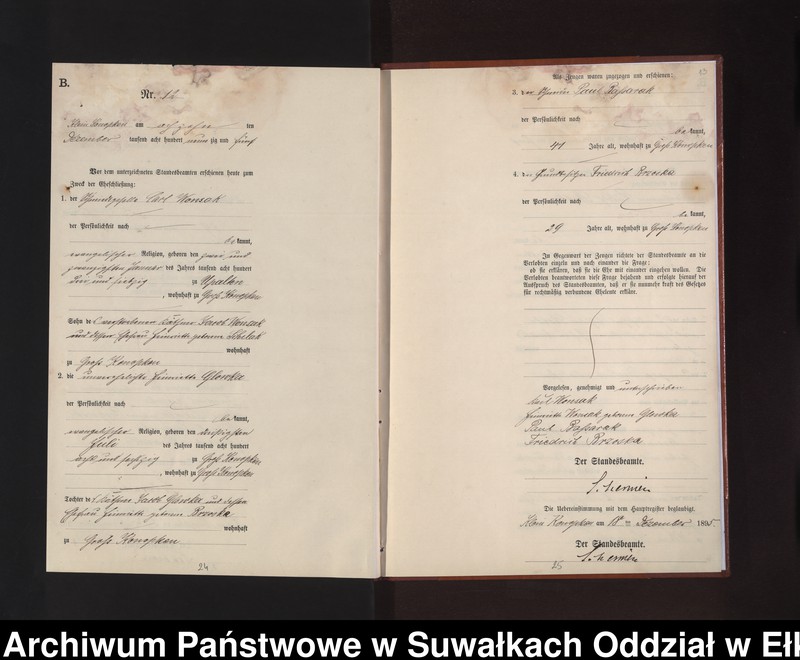 image.from.unit.number "Heiraths-Neben-Register des Preussischen Standes-Amtes Gross Konopken Kreis Loetzen"