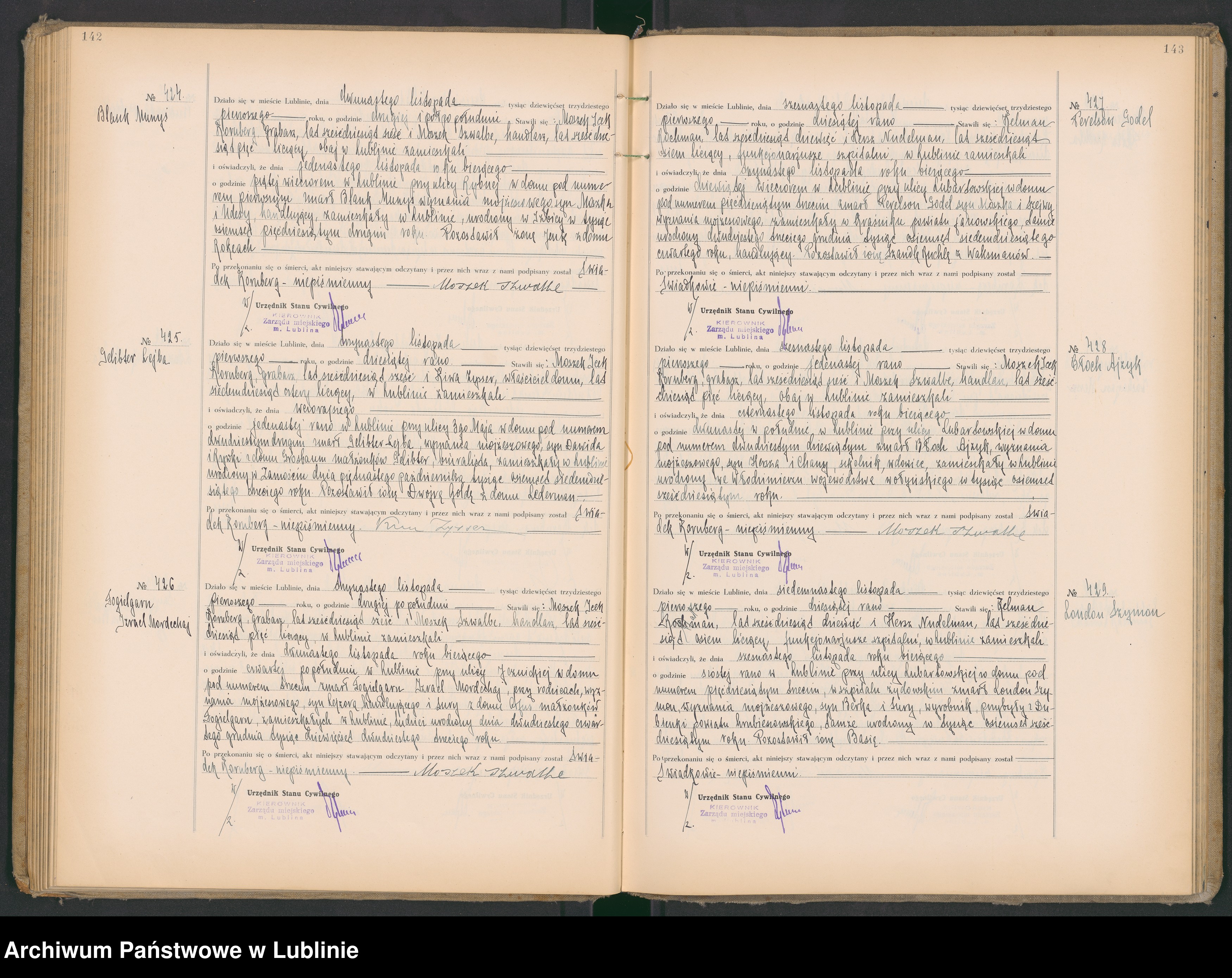 Skan z jednostki: Księga zgonów