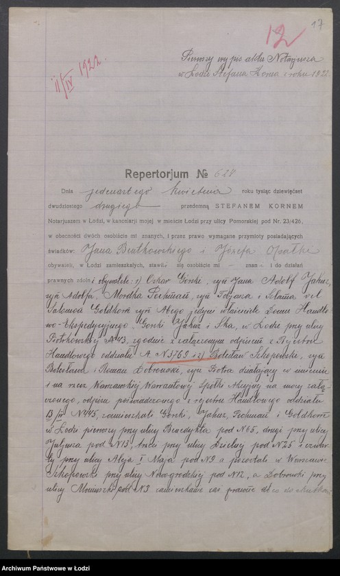 Obraz 19 z jednostki "Oskar Górski, Adolf Jahnz - Dom Handlowo-Ekspedycyjny, Górski, Jahnz i S-ka- Dom Handlowo-Ekspedycyjny"