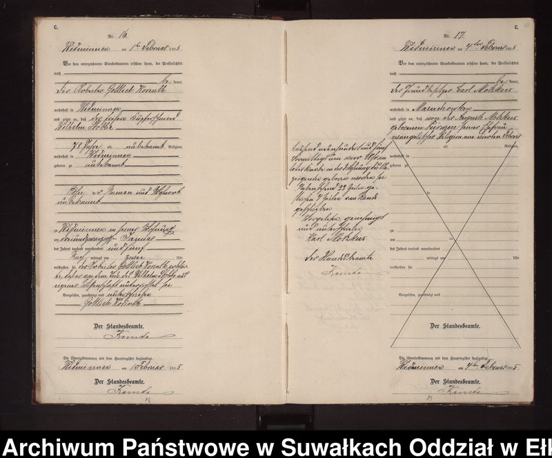 image.from.unit.number "Sterbe-Neben-Register des Preussischen Standes-Amtes Widminnen Kreis Loetzen"