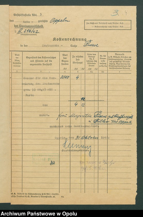 Obraz 7 z jednostki "Verfügung von Todes wegen der Margarethe Puszcz geboren Schaffarczyk in Bolko"