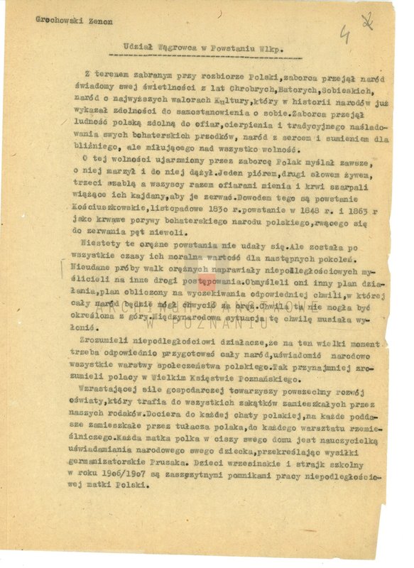 Obraz 13 z jednostki "Relacje i wspomnienia dotyczące powstania wielkopolskiego: 1. Wągrowiec, powiat Wągrowiec, województwo poznańskie."