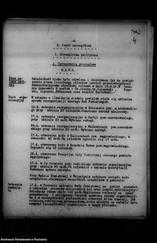 Obraz 8 z jednostki "Sprawozdania z polskiego legalnego ruchu polityczno-społecznego za miesiące kwiecień, maj, czerwiec 1932 r."