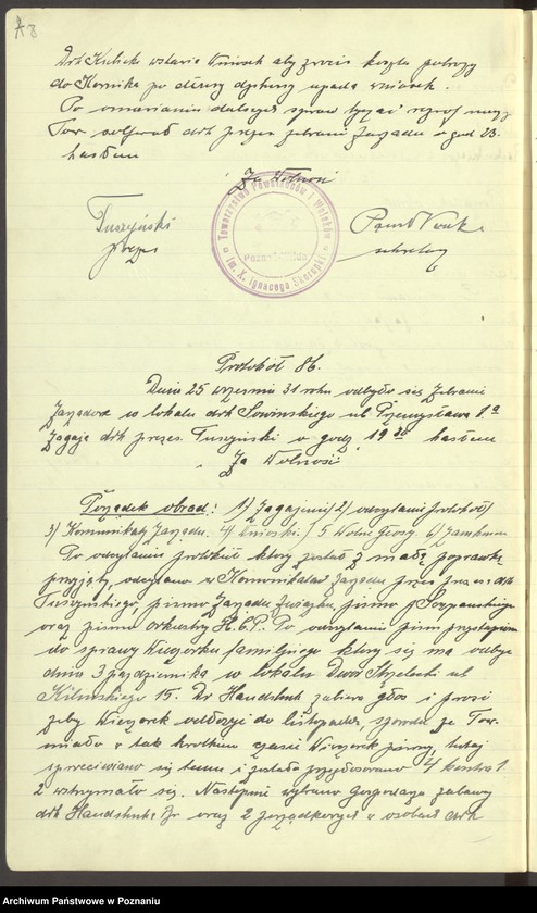 Obraz 11 z jednostki "Poznań - Wilda. Protokolarz zebrań zarządu."