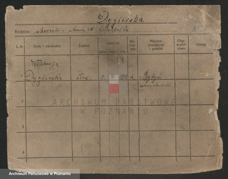 Obraz 3 z jednostki "Dygierska - Dyzman"