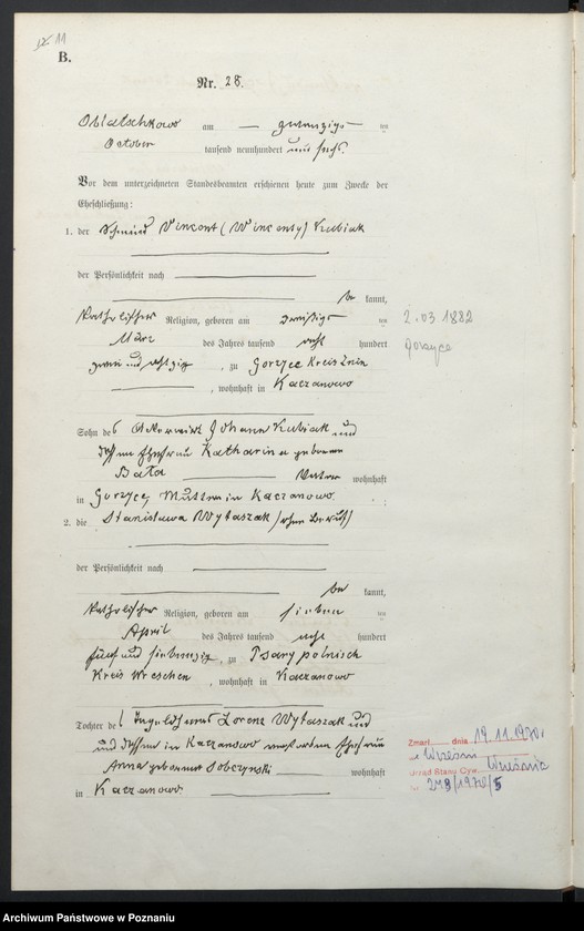 Obraz 14 z jednostki "Heiraths-Haupt-Register tom II"