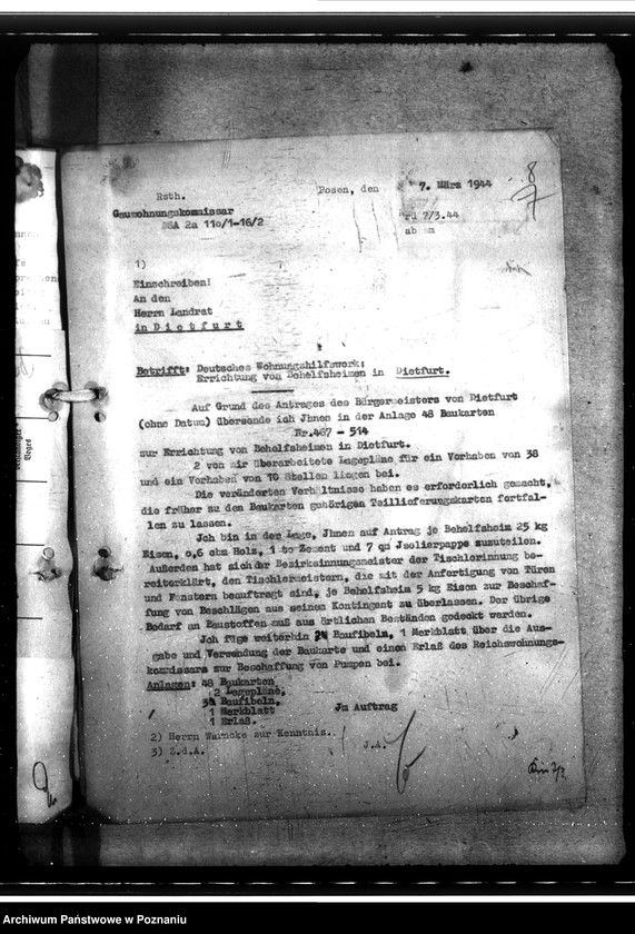 Obraz 14 z jednostki "Bau von Behelfsheimen in Altburgund (Szubin). Polenbaracken"