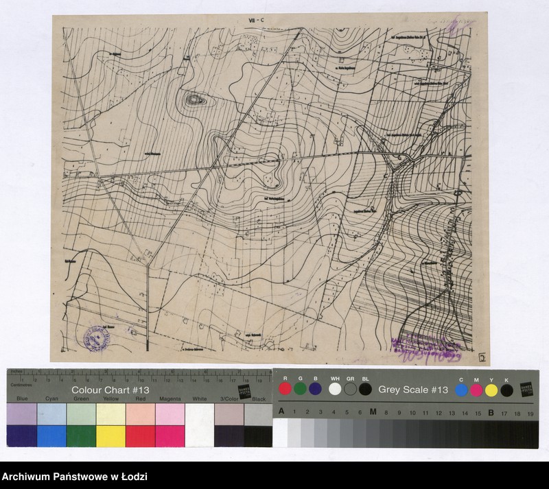 Obraz 1 z jednostki "Matryce zmniejszenia i fotograficznego planu miasta Łodzi i okolic 1:5000 na 1:10000. Sekcja VII C"