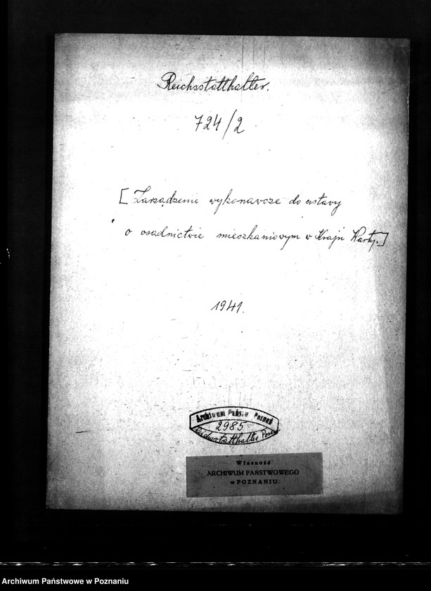 Obraz 4 z jednostki "Zarządzenia wykonawcze do ustawy o osadnictwie mieszkaniowym w Kraju Warty"