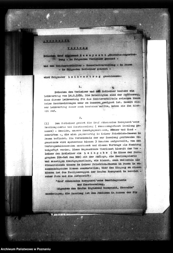 Obraz 6 z jednostki "Leihvertrag - Raczynski Gemälde-Galerie."