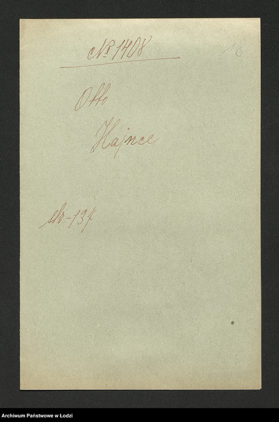 Obraz 20 z jednostki "Dowody metrykalne stałych mieszkańców m. Łodzi nr domu 1408-1408a"