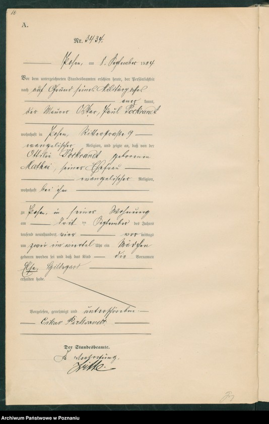 Obraz 17 z jednostki "Księga miejscowa urodzeń tom VII"