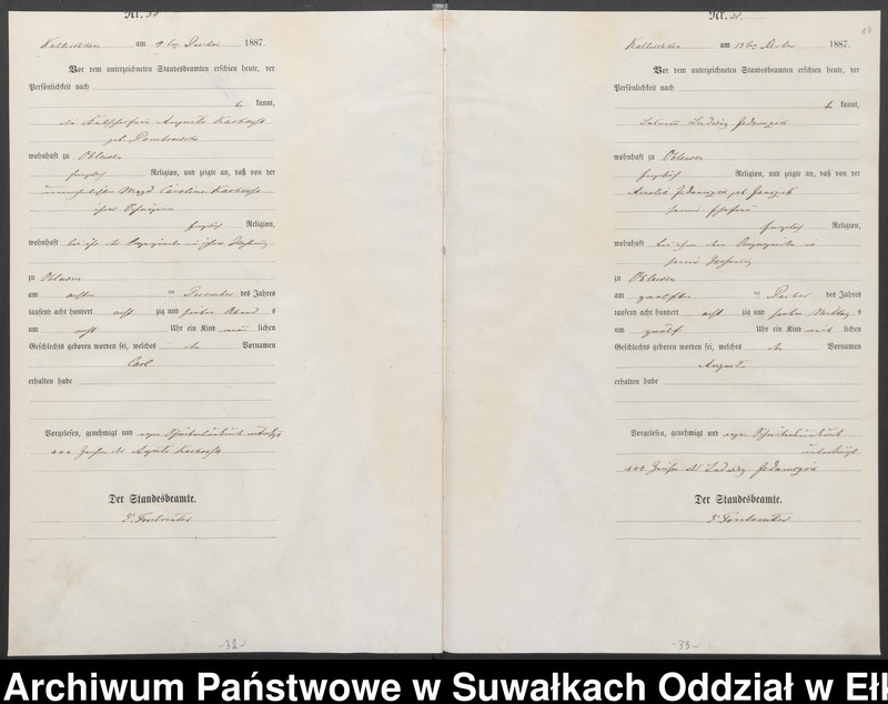 image.from.unit.number "Geburts-Haupt-Register des Königlichen Preussischen Standes-Amtes Kallischken Kreis Johannisburg"