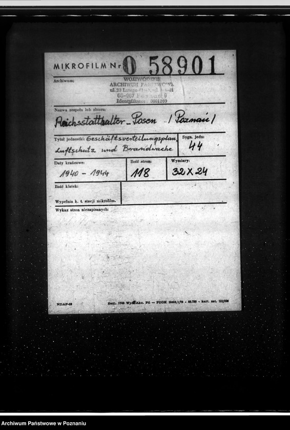 Obraz 2 z jednostki "Geschäftsverteilungsplan. Luftschutz und Bradwache"