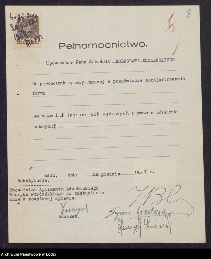 Obraz 10 z jednostki "Henryk Świrski, Szymon Windman, Icek Blas- kupno i sprzedaż przędzy"